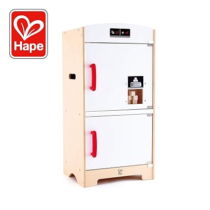 White Red Dress Up Pretend Play Hape Fridge Freezer Play Kitchen