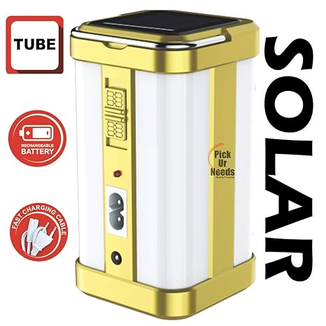 Pick Ur Needs Rocklight Home Emergency Light 4 Side Tube with Solar Extra Bright Light