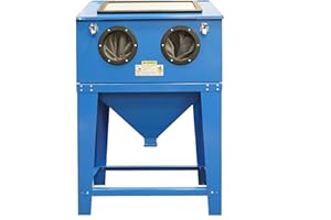 Cimcame Abrasive Blast Cabinet 90 Gallon with Glass Viewing Windows Floor Sandblasting&Sandblaster Cabinet for Rust Grime Paint Removing