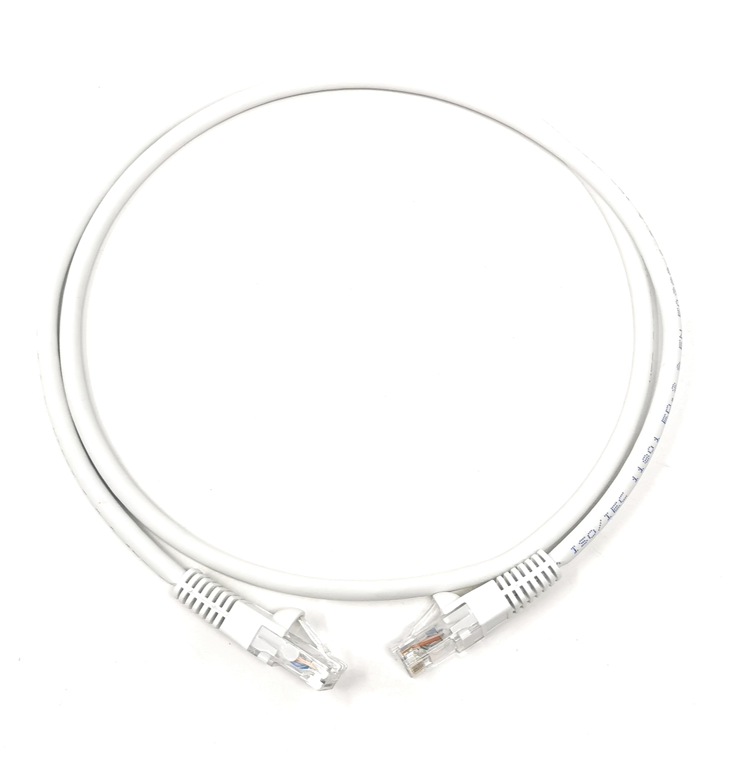 Cat6 RJ45 (UTP) Connector Ethernet Cable, LSZH Snagless Patch 24AWG Bare Copper Cores Lead for Internet, Data Transfer, Router, Modem, CCTV, Smart TV, PC, Laptop (1m, White)