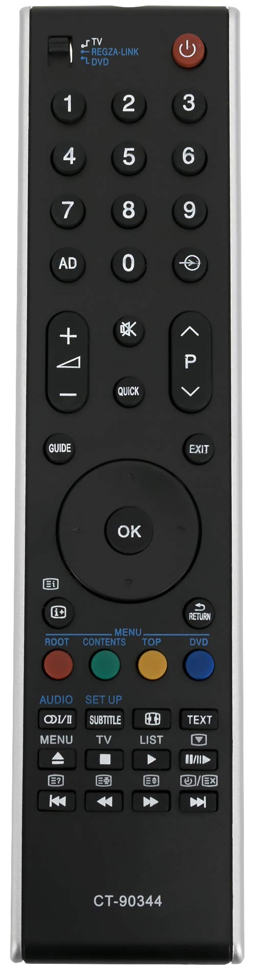 ALLIMITY CT-90344 Remote Control Replace for Toshiba RV75 Digital Series 32SL753B 32RV733B 37RV733B 37RV753B 40RV753DB 46XV733 32RV733 32RV733D 32RV733F 32RV733FC 32RV733G 32RV734 32RV734FC 32RV743