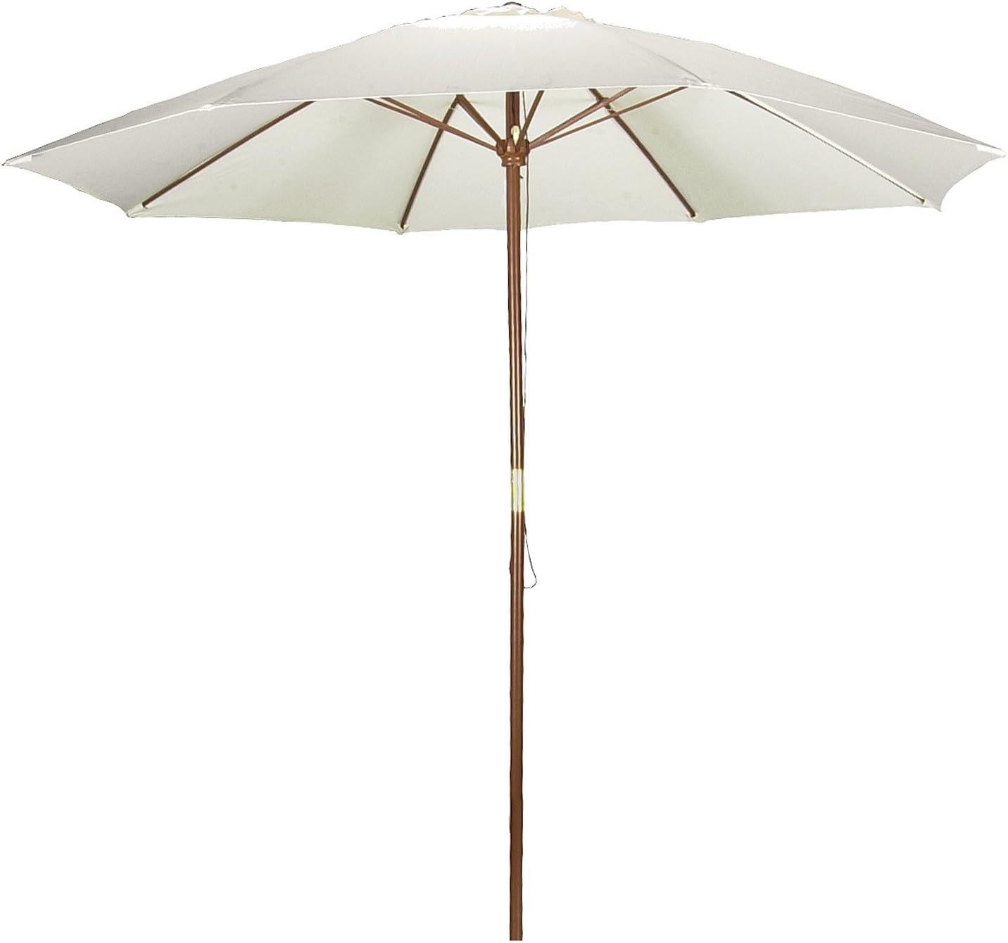 Astonica 50140734 Patio Outdoor Wood Pole Umbrella 9' Natural/Beige