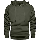 LBL Leading the Better Life Men's Solid Pullover Hoodies Sports Soft Blend Fleece Hooded Sweatshirts with Kangaroo Pocket
