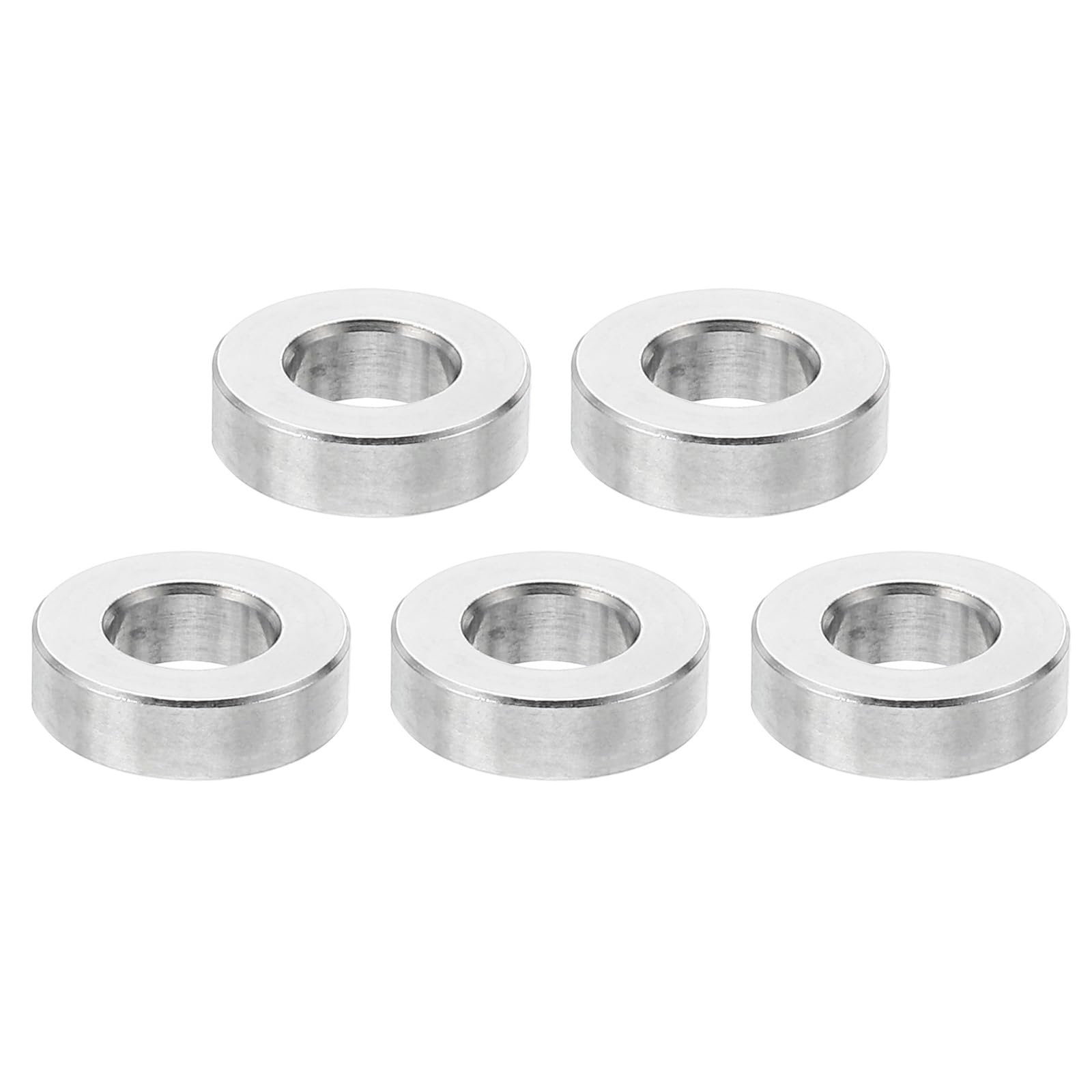 PATIKIL M6 Stainless Steel Spacers, 5 Pcs Metal Spacer Stainless Steel 6.2mm ID x 12mm OD x 4mm L Spacer Screw Standoff Round for 1/4" or M6 Screw Bolts
