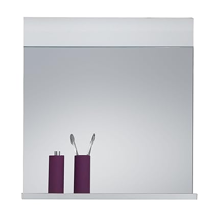 trendteam smart living Badezimmer Wandspiegel Skin Gloss, 60 x 55 x 10 cm in Weiß Hochglanz mit Ablage