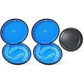 2 Pack Ultra-slim Aligner&amp;Retainer Case Vent Holes Silicone Tray Black Blue | Quiet Hold,Portable Travel,Easy Clean,Ventilated Design,Loss-resistant,Sturdy &amp; Durable,Sanitary Clean