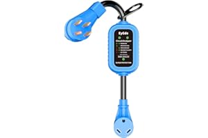 EyGde 50 Amp to 30 Amp RV Adapter with Surge Protector 5000Joules, Patented NEMA 14-50P to NEMA TT-30R Plug Converter, Electrical Circuit Analyzer Power Guard for Camper Travel Trailer (50M/30F, Blue)