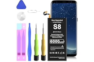 SHENMZ Galaxy S8 Battery, [Upgraded] 6000mAh High Capacity Li-Polymer EB-BG950ABE Replacement Battery for Samsung Galaxy S8 SM-G950 G950V G950A G950T G950P G950R4 with Screwdriver Tool Kit