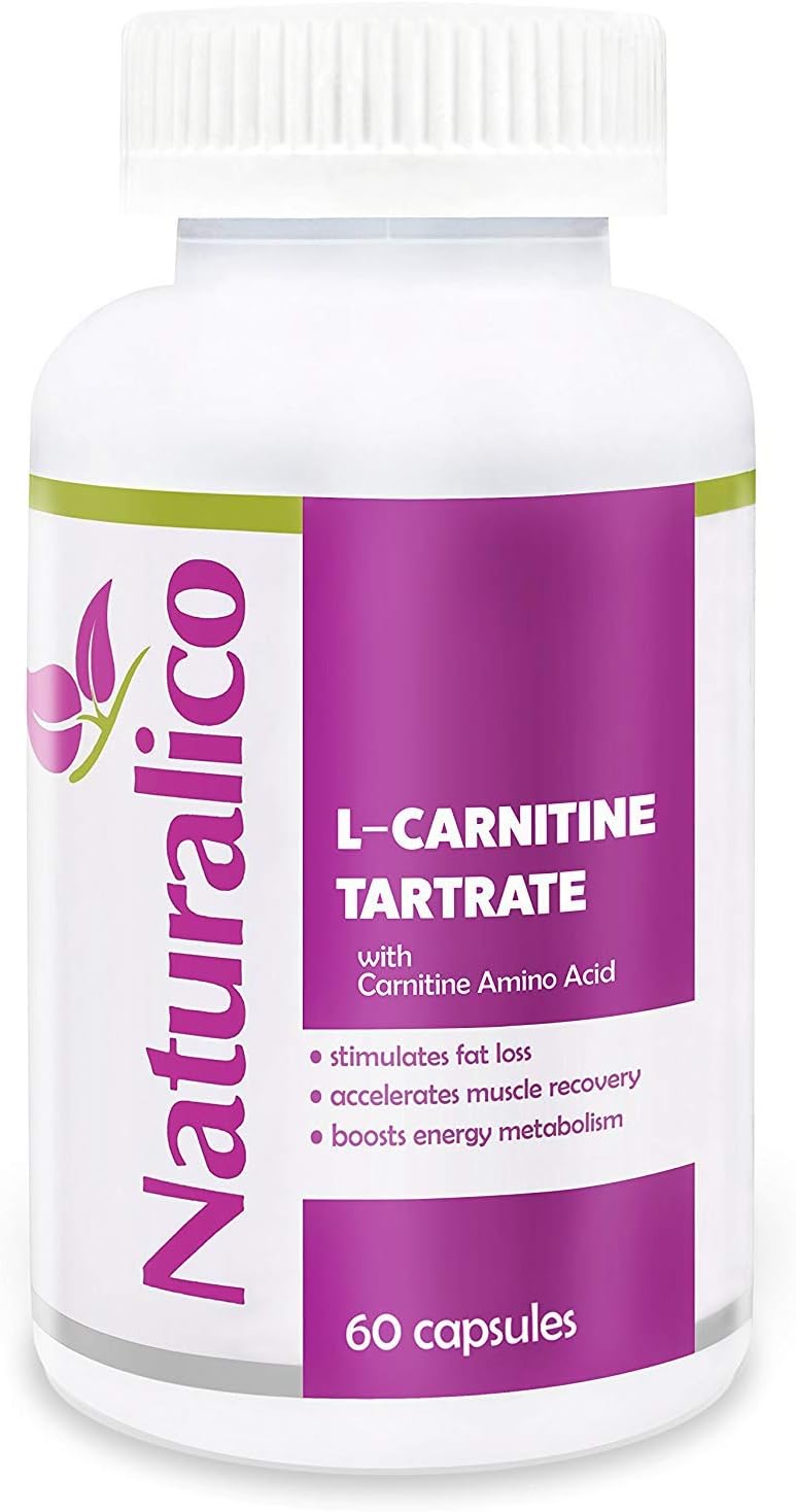 Naturalico L-Carnitine L-Tartrate | USA Made | GMO Free | Fast Absorbable | for Improved Cognition, Weight, Energy | Powerful Antioxidant | 60 Capsules for 30 Days