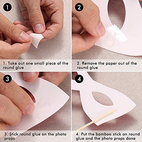 FRESHME DIY Photo Booth Props Kit - 90pcs Photobooth Prop Funny Selfie Accessories Decoration Supplies Costume Mustache Hat Glasses Tie for Birthdays Wedding Holiday Party Christmas Halloween