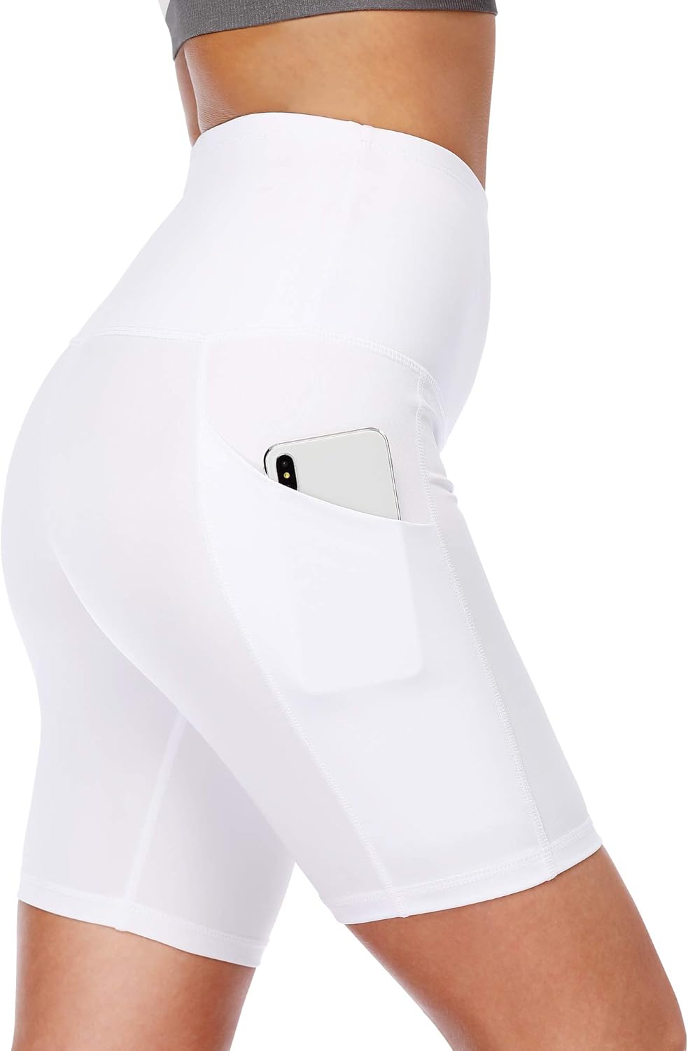 Cadmus Women's High Waist Workout Yoga Shorts Two Side Pocket: Clothing