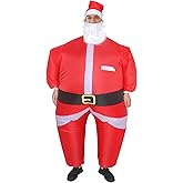 Arokibui Red Inflatable Santa Claus Costume Blow up Santa Suit Cosplay Party Halloween Christmas Costume Xmas Suit