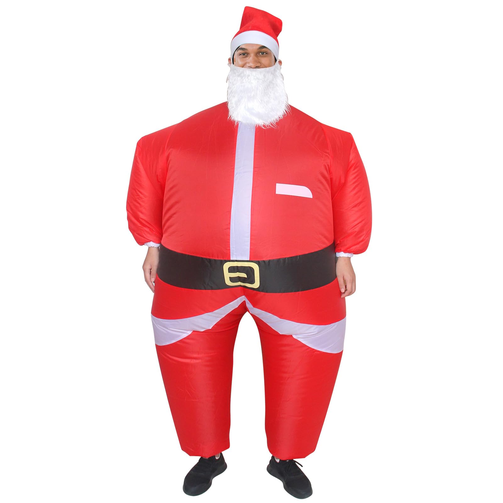 Arokibui Red Inflatable Santa Claus Costume Blow up Santa Costume Cosplay Party Halloween Christmas Suit Xmas Costume Christmas Decor — image 1