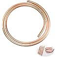 XIFOWE 99.9% Copper Tube 3/8" OD x 5/16" ID 5 Ft, Tube Wall: 1/32", Refrigeration Seamless Round T2 Pure Copper Tubes, Soft Coil Copper Tubing, Used In Refrigerators, Air conditioners, DIY projects...