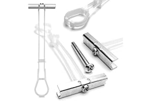 MRDILLA 10 Pcs 1/4"-20 Toggle Bolts for Drywall, Heavy Duty Metal Strap Anchors Hold Up to 260 lbs, Wall Mounting Kit for TV, Cabinets & Shelves