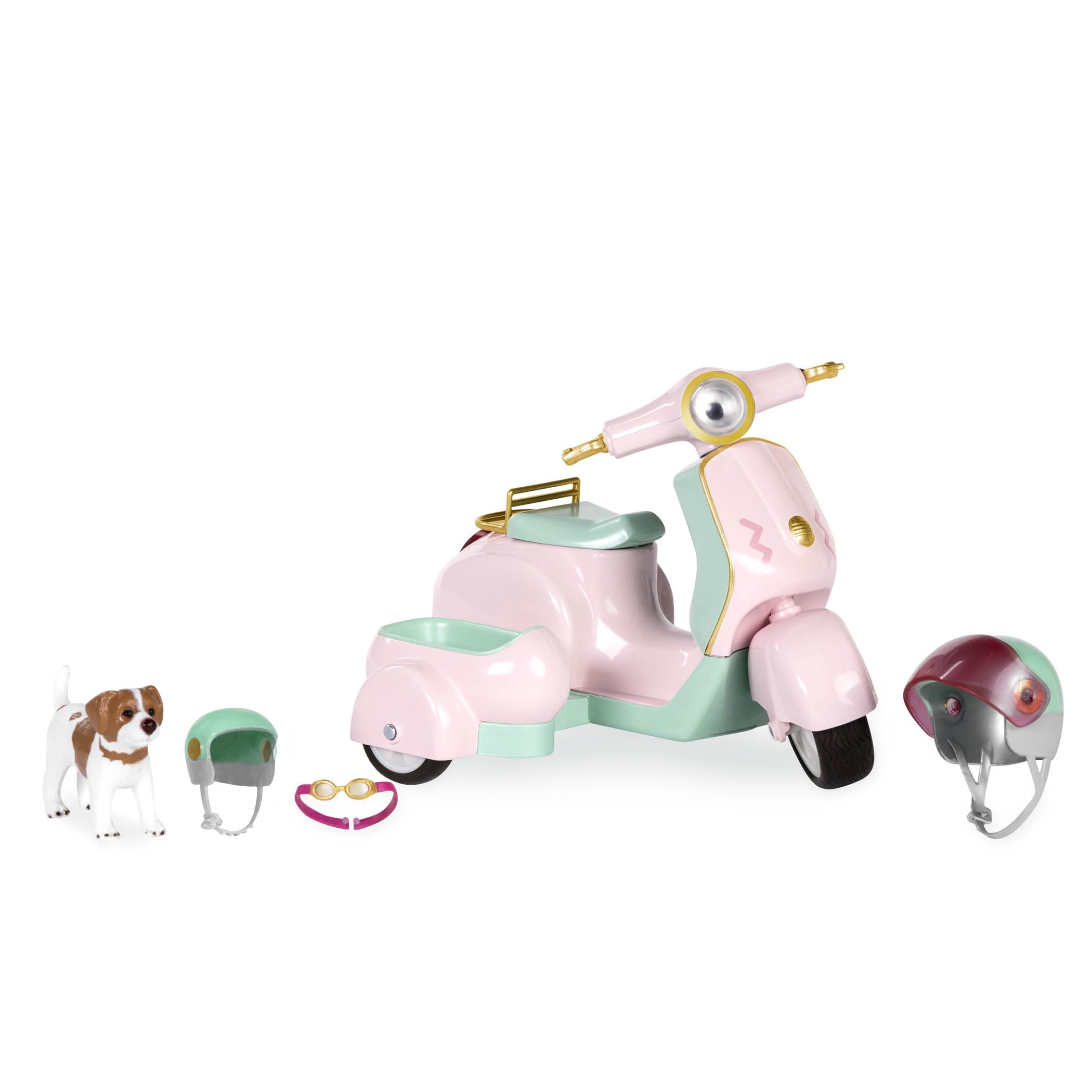 YWWY Motorcycle Scooter Toy For Labubu Dolls – With Lights & Music, Desktop Decoration For Collectors (Gray)