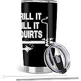 Absacie IceFishing Gifts for Men, IceFishing Gifts, 20oz Stainless Steel Tumbler with Lid Straw