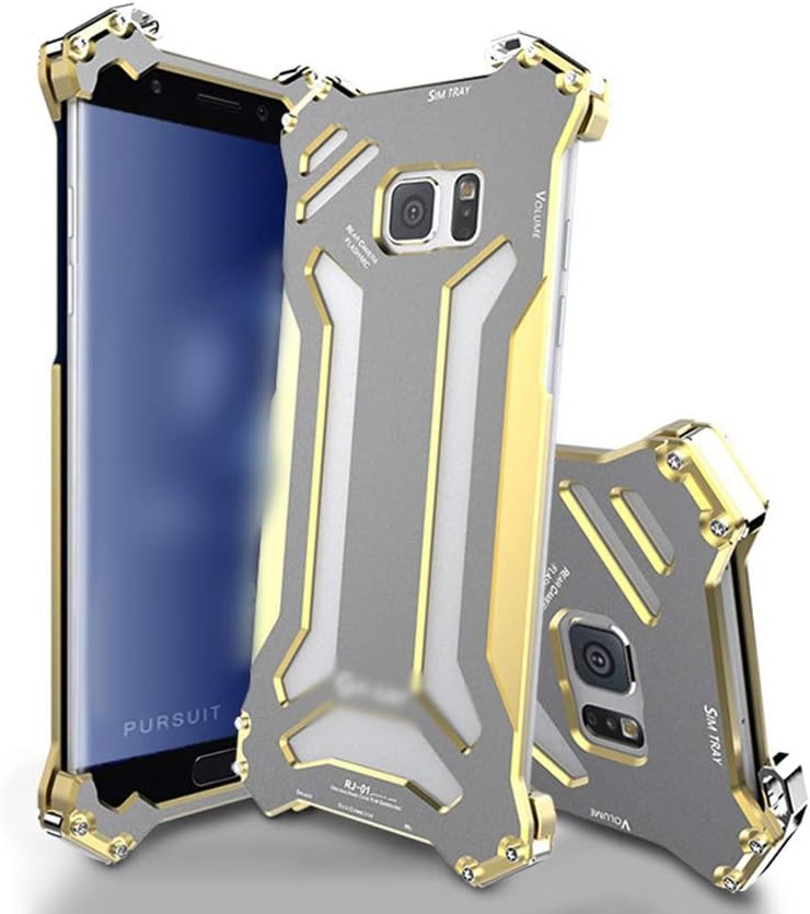 Hexiaoyi Metal Phone Case Mobile Phone Accessories Metal Frame Mobile Shell Drop Mobile Phone Case for Samsung Note FE (Color : Gold, Edition : Note FE)