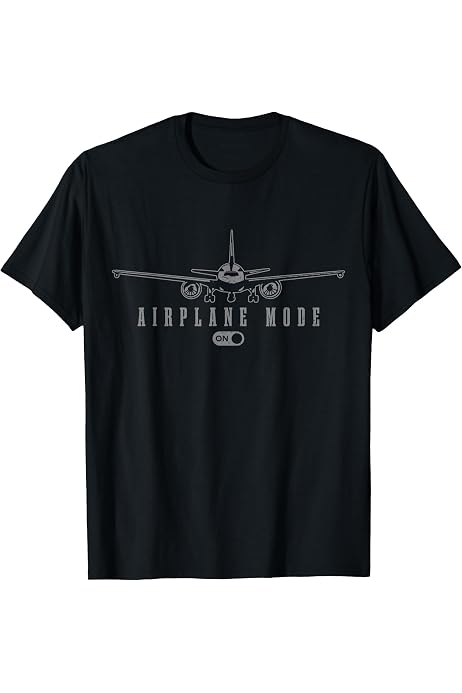 Camiseta 'Born To Fly' Para Pilotos Y Amantes De La Aviación - Diseño Desgastado Con Avión, Manga Corta, Corte Clásico