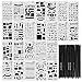 JPSOR Stencil Supplies, 24 Painting Stencils and 12 Colored Fineliner Pens，DIY Drawing Templates Plastic Planner Stencils for Journal, Notebook, Diary, Scrapbook