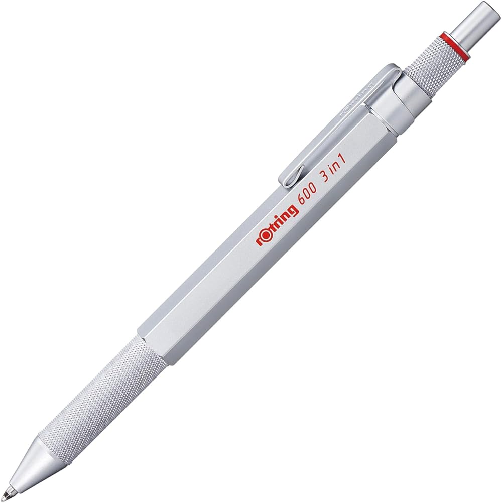 rOtring 600 Multicolour Pen and Mechanical Pencil 0.5mm 3-in-1 Black
