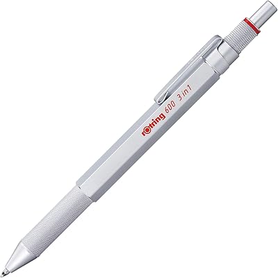 rOtring 600 Multicolour Pen and Mechanical Pencil 0.5mm 3-in-1 Black