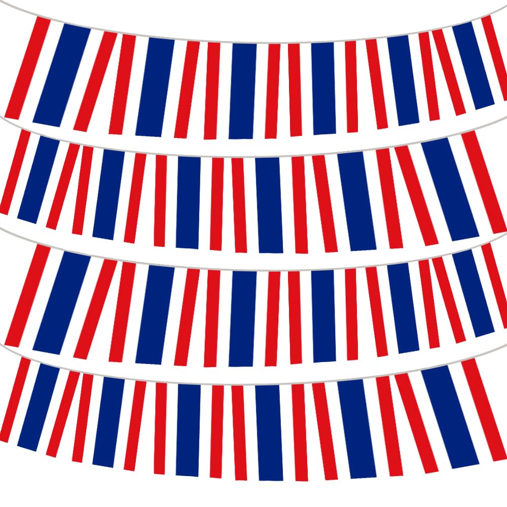 Thailand Bunting 30pcs Thai Triangle Decoration Fabric for Football Patriotic Festivals and Celebrations Party National Day Sports Bars Street 10m/33ft Indoor Outdoor