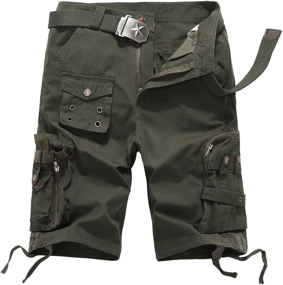 emansmoer Women's Cotton Casual Cargo Multi-Pocket Short Pants Camo Army Military Combat Tactical Outdoor Shorts