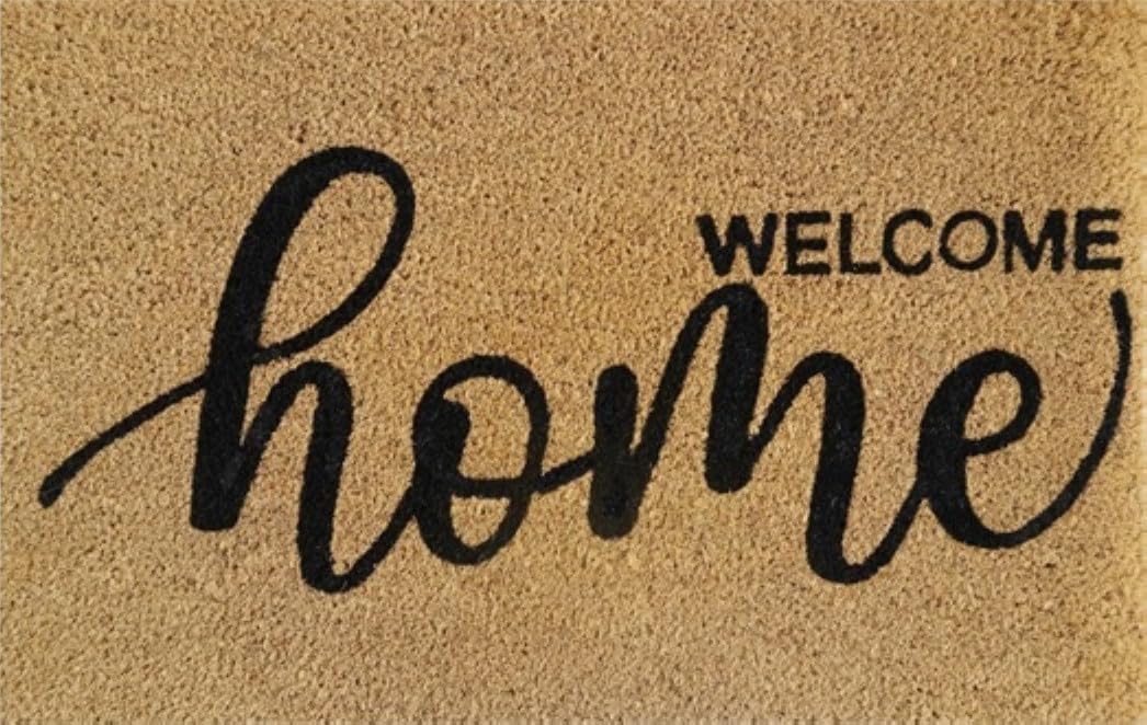 Natural Coir 60cm x 40cm heavy duty doormats with rubber base with humorous message (welcome home)
