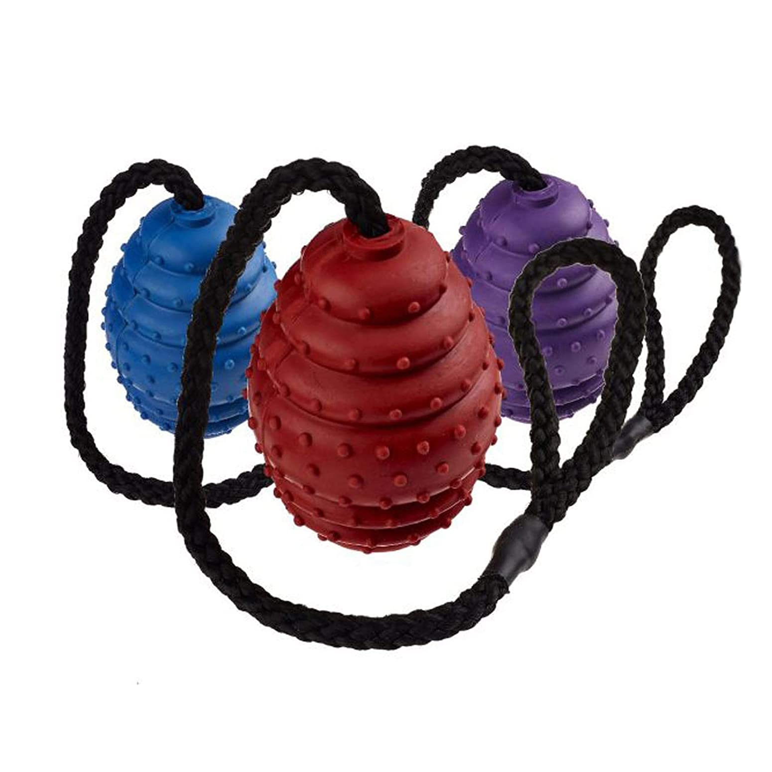 CLASSIC PETBLIS Rubber Oval Ball On A Rope 10cm 4 inches, 100 g, clear