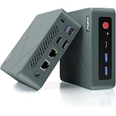 HOUPOO Ryzen 5 3501U Mini PC | 8G 256G Small Computer for Home Office, Dual Gigabit LAN, WiFi5 /BT5, 5 USB Ports, Compact PC with Triple Display Support
