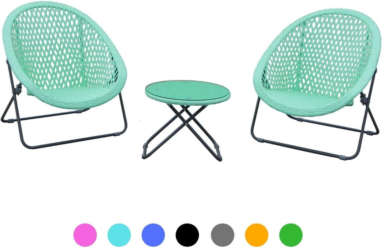 Dawsons Living Faux Rattan Bistro Set Conservatory Garden Patio and