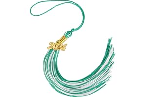 LHOCM 2024 Graduation Tassel, Graduation Cap Tassel 2024 Tassels for Graduation Cap 2024 Graduation Hat Decoration Tassel with The 2024 Year Gold Charm Green White