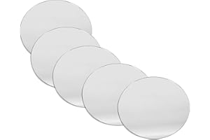 WGVI WGV Round Mirror Plate Sets Bulk 12" Diameter, 4.5 mm Thickness, Frameless Sanded Edges, Quality Thick Candle Tray, Home Event Party Wedding Table Centerpiece Wall Decor, 10 Pieces