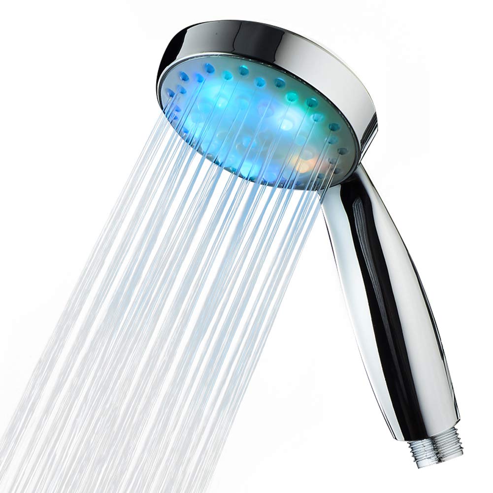 Led Handheld Shower Head 7 Color Light Change Automatically Polished Chrome With eBay