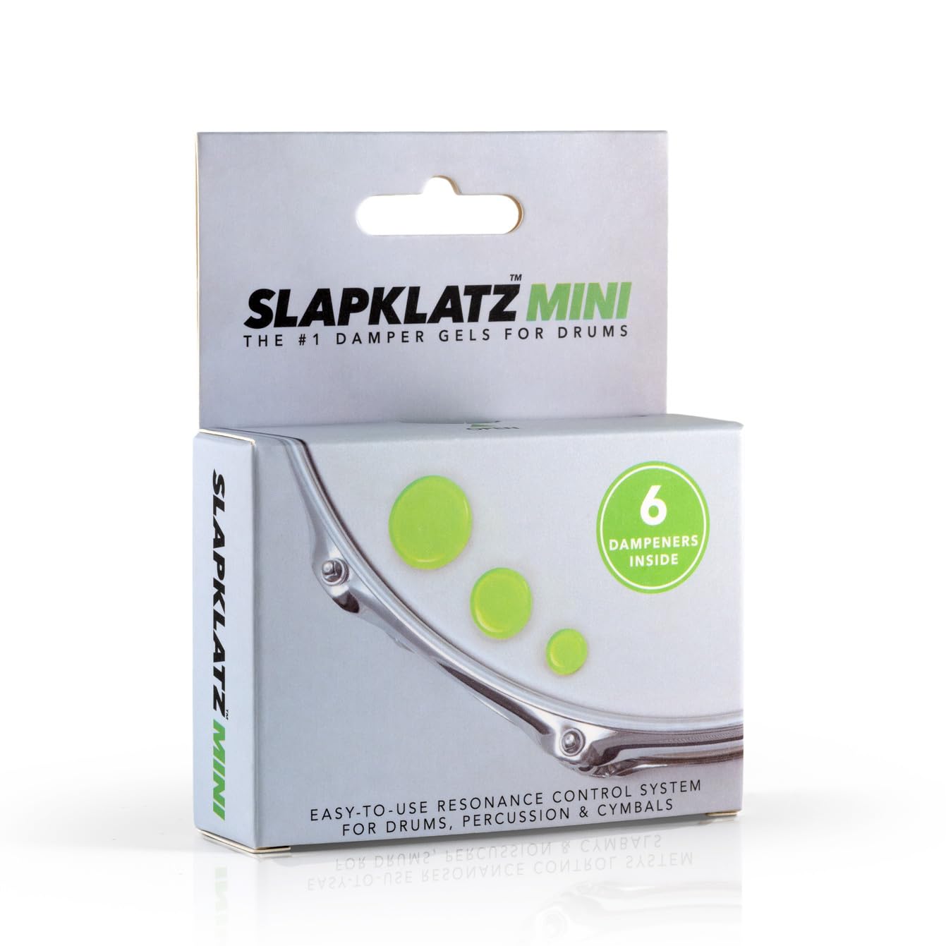 SlapKlatz MINI Drum Dampeners Alien Green | 6 pcs | 3 Sizes | FREE case | Non-toxic