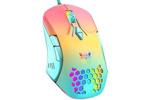 ONIKUMA GAMING Gaming Mouse, Wired PC Mouse with RGB Backlit, 6 Adjustable DPI, Ergonomic Office Laptop Mouse, Computer Gamer Mouse with Side Buttons for Windows/Mac/Linux/Chrome, Gradient