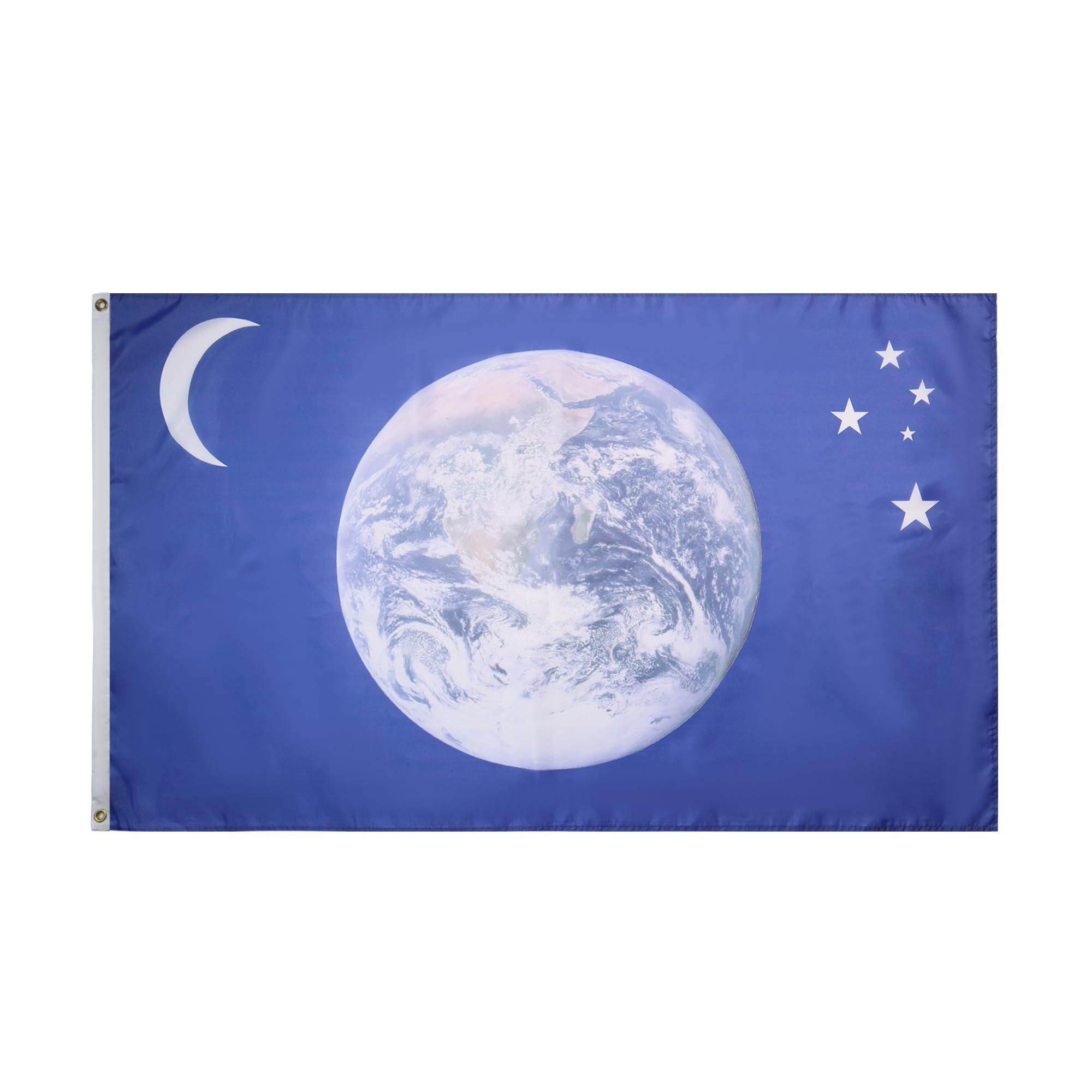 AZ FLAG - Earth Moon And Stars Flag - 3x5 Ft - 100D Polyester Earth Planet Banner with Two Metal Grommets - Fade Resistant - Vivid Colors - 3' x 5' Feet - 150x90 Cm