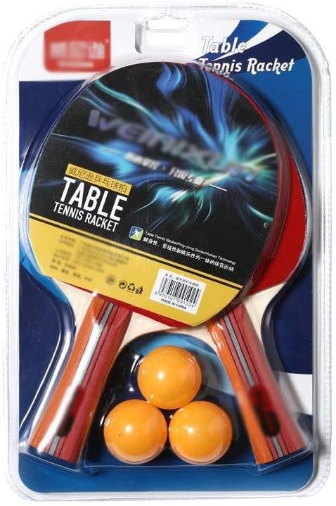 JKHOIUH Table Tennis Racket Genuine Double Shot with Ball Set