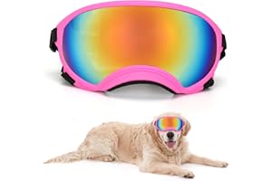 OUTAMATEUR Large Dog Sunglasses Dog Goggles Pet Glasses Pet Eyewear with Adjustable Strap,Glasses for Medium Large Dog Swimming Skating Glasses UV Proof Windproof Dustproof