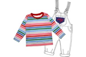 PATCHUPS Costume for Kids Stripe Shirt & Good Guys Patch Set Baby Boys Girls T-Shirts Cosplay Halloween Party Favors Gifts