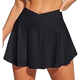 IUGA V Cross Swim Skirt High Waist Tummy Control Beach Vacation Essentials Bathing Suit Swimsuit Tankini Bikini Bottoms