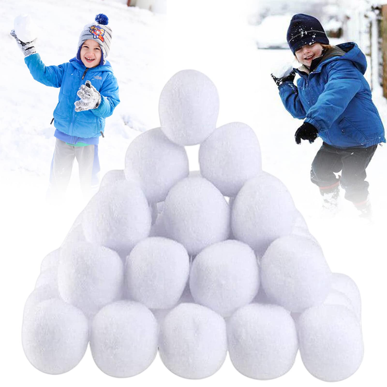 40Pcs 5cm White Plush Realistic Artificial Snowballs,Christmas Decorations Fake Snowball for Family Indoor Snowballs Fight Game for Winter Game,Xmas Trees,Family Indoor Outdoor Snow Fights Game