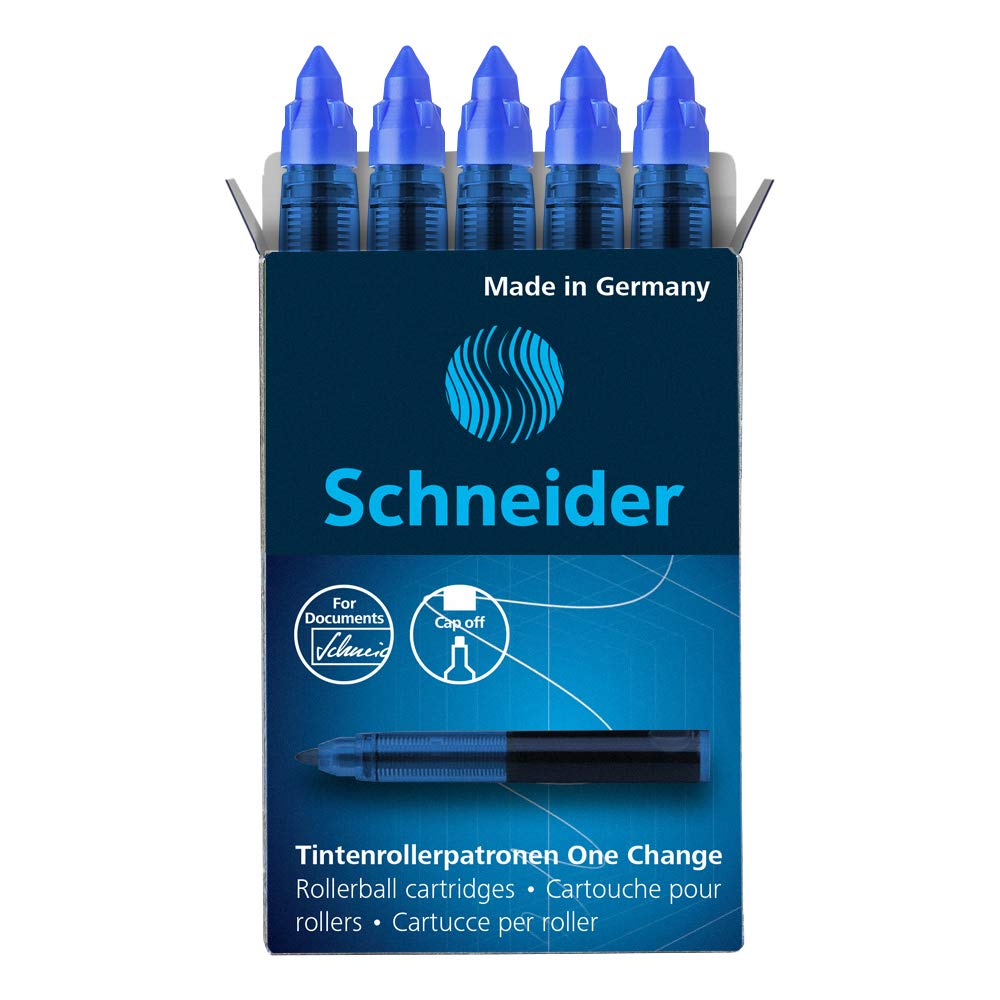 Schneider One Change Rollerball Cartridges - Blue - Pack of 5
