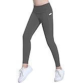 Coralup Girls' Active Leggings Kids Dance Running Yoga Pants Stretchy High Waist Tight Pants with Pockets 5-11Y