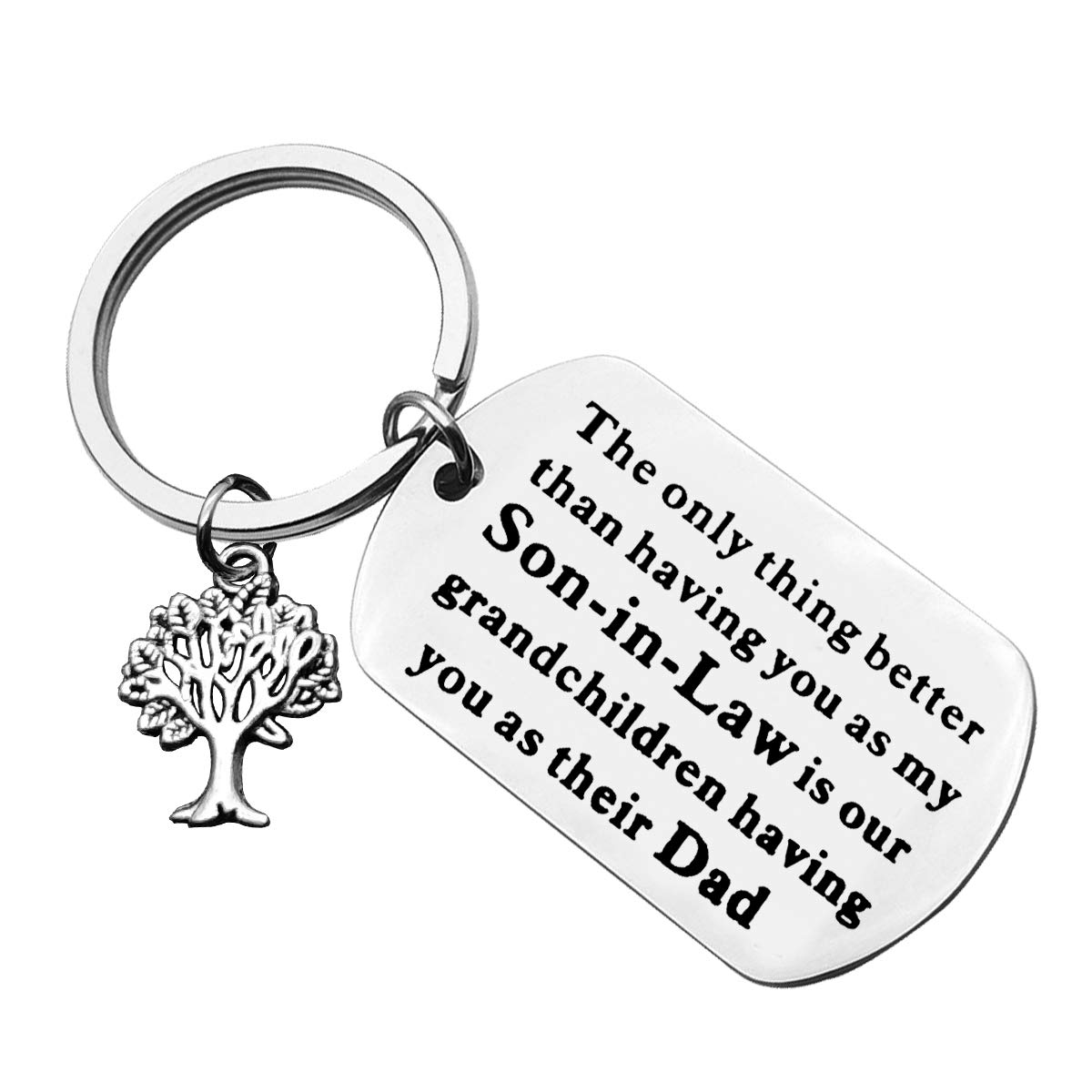 Son-in-Law Gift Son in Law Keychain The Only Thing Better Than Having You As Son-in-Law is Our Grandchildren Having You As Dad Christmas Birthday Wedding Gift Son in Law Keyring Gift