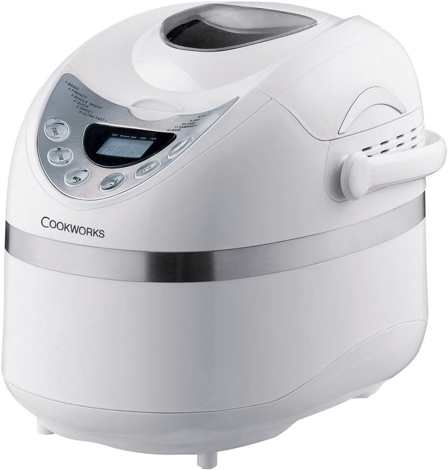 Cookworks Breadmaker White and Silver. Amazon.co.uk Kitchen & Home