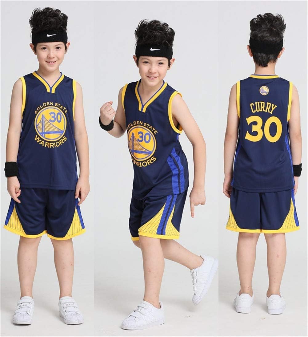 NBA Stephen Curry 30th Golden State Warriors Basketball Jersey Kids Boys Girls Baby Men Retro Summer Suit Uniform Top & Shorts 1 Set