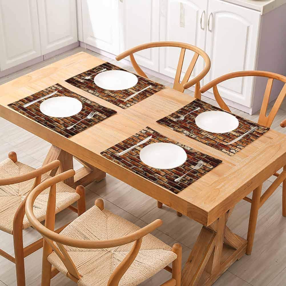Amazon Com Floragrantnan Placemats Kitchen Dining Table Decorative Brown Old Grunge Brick Wall Aging Construction R Suitable For Home Kitchen Decoration Set Of 6 Home Kitchen