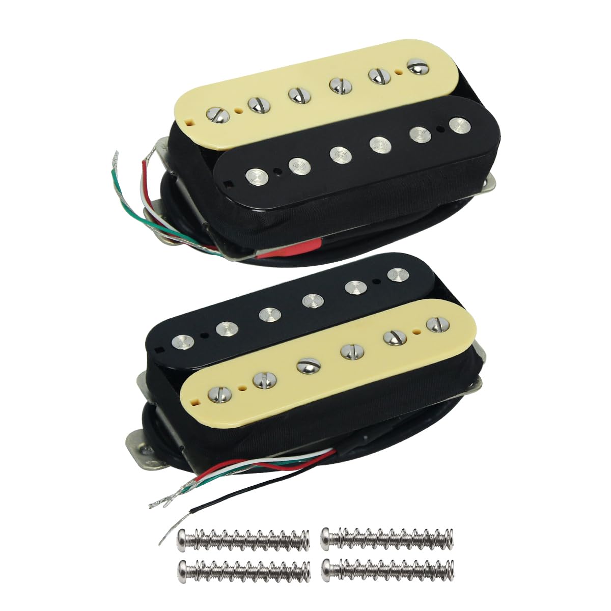 FLEOR Alnico 5 Guitar Pickup Zebra Neck and Bridge Humbucker Pickups Set